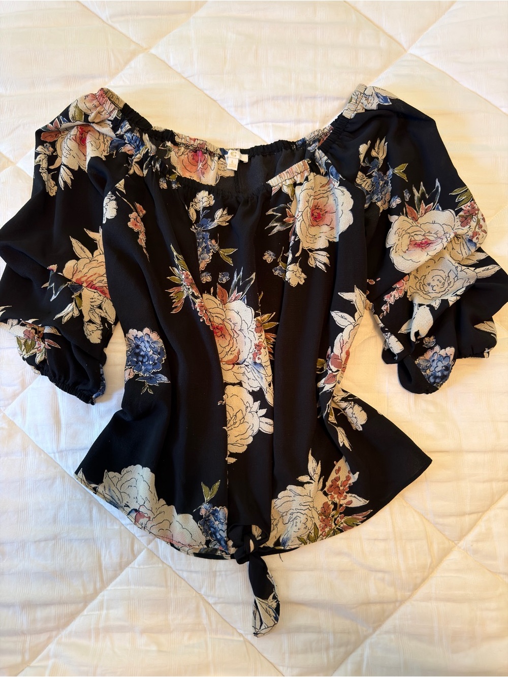 Charming Charlie Floral Off-Shoulder Blouse